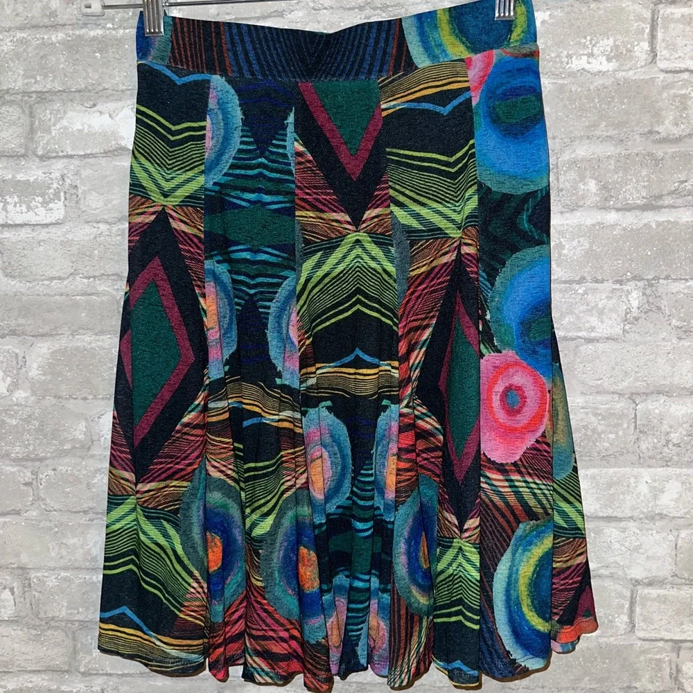 Desigual multi color print skirt sz S #Q1 - Picture 1 of 4